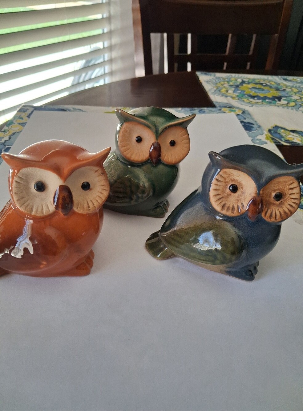 Ceramic Owl Figurines-set Of 3